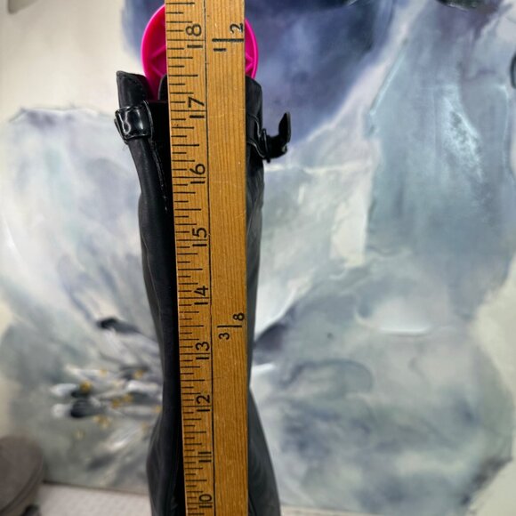 Clarks Womens Leather Knee-High Boots With Buckle Straps & Heels Size 7.5 Black - Picture 7 of 9